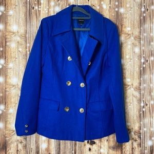Rampage bright blue pea coat